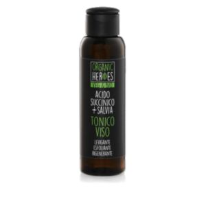 8054615475076 Organic Heroes Acido Succinico + Salvia Tonico Viso Levigante Esfoliante Rigenerante 100 ml